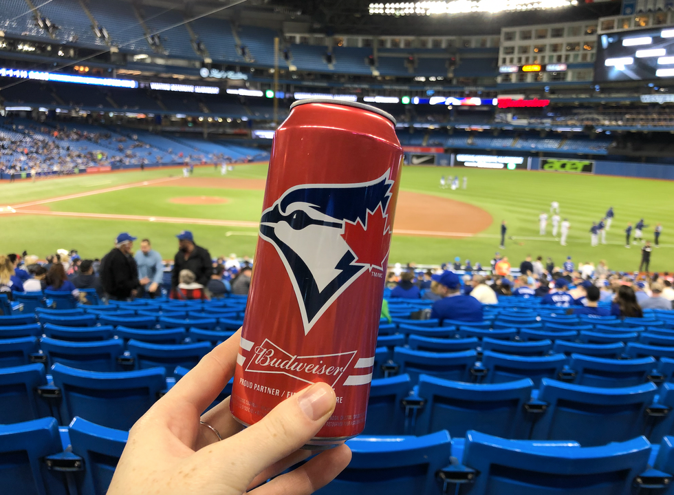 Helena at a Blue Jays game.