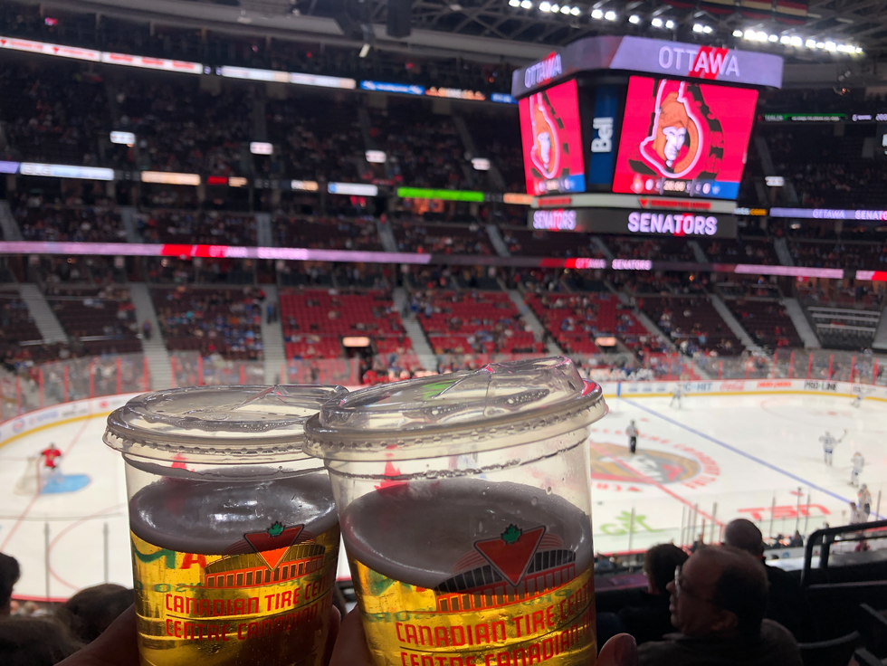 Helena watching the Ottawa Senators.
