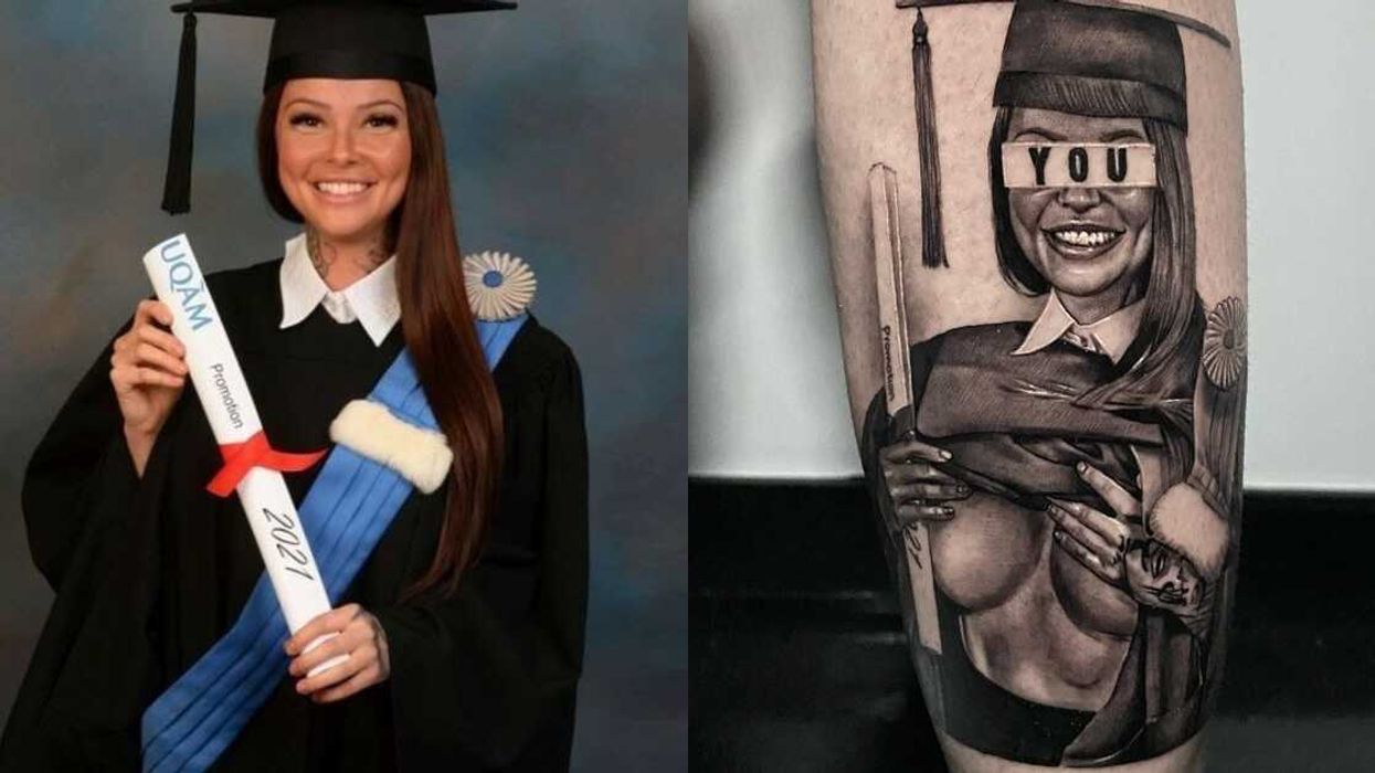 Hélène Boudreau s'est fait tatouer sa fameuse photo de graduation (PHOTOS)