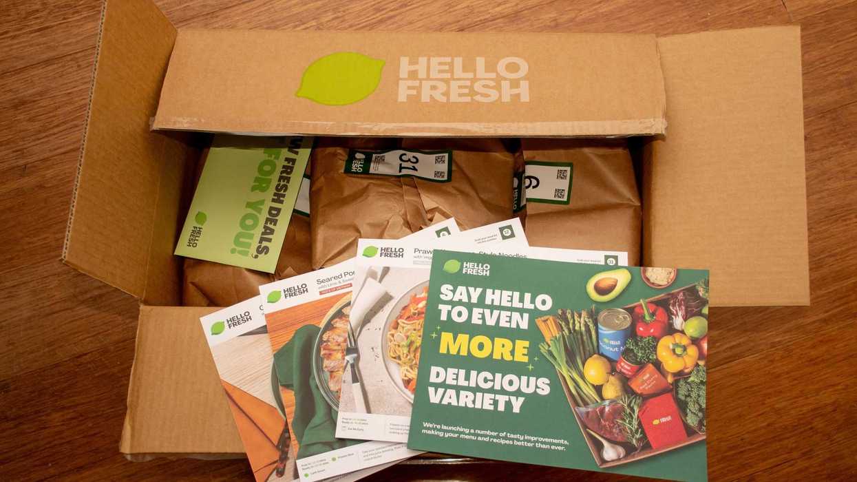 hello fresh box with meal kit inside