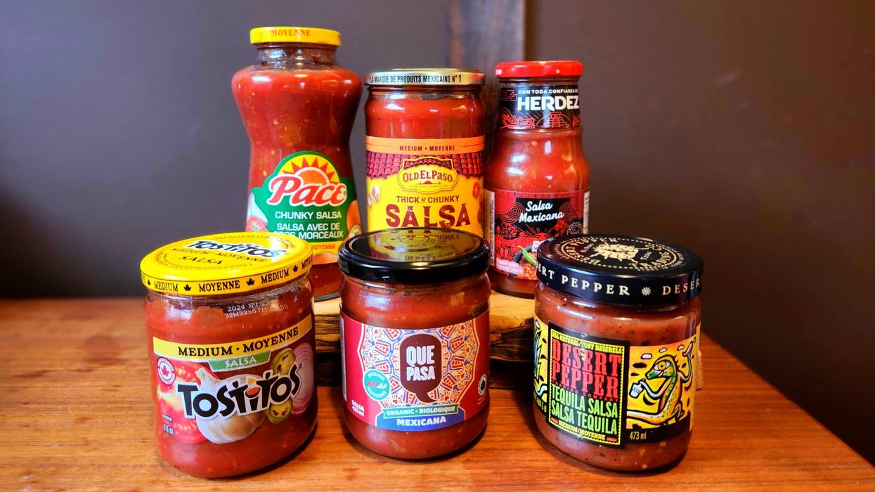 Herdez Medium Salsa Mexicana, Old El Paso Think N' Chunky Medium Salsa, Pace Medium Chunky Salsa, Tostitos Medium Salsa, Desert Pepper Medium Tequila Salsa and Que Pasa Organic Medium Salsa.