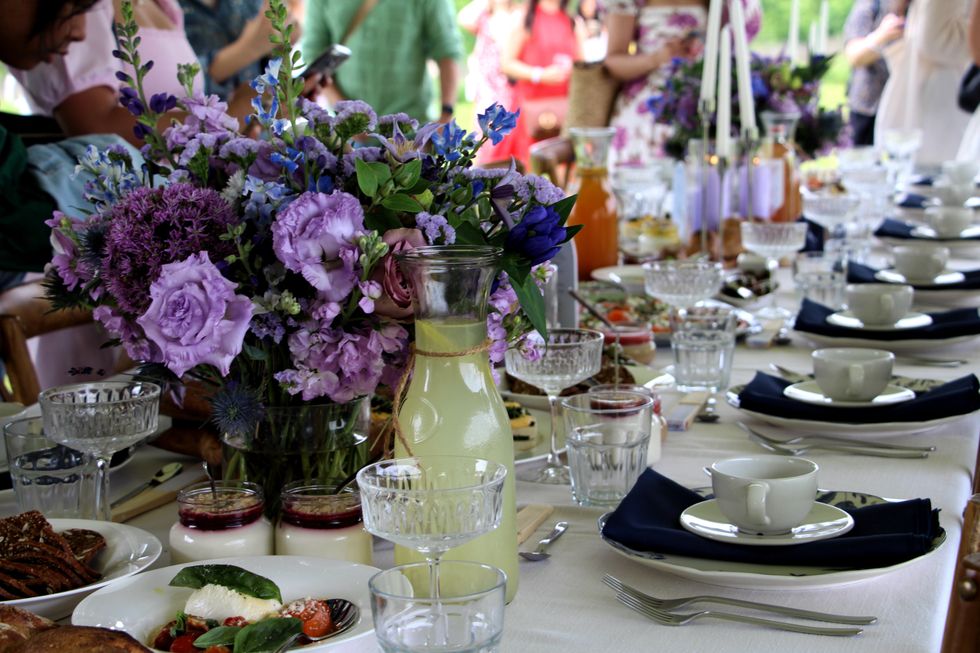 High tea picnic setting.