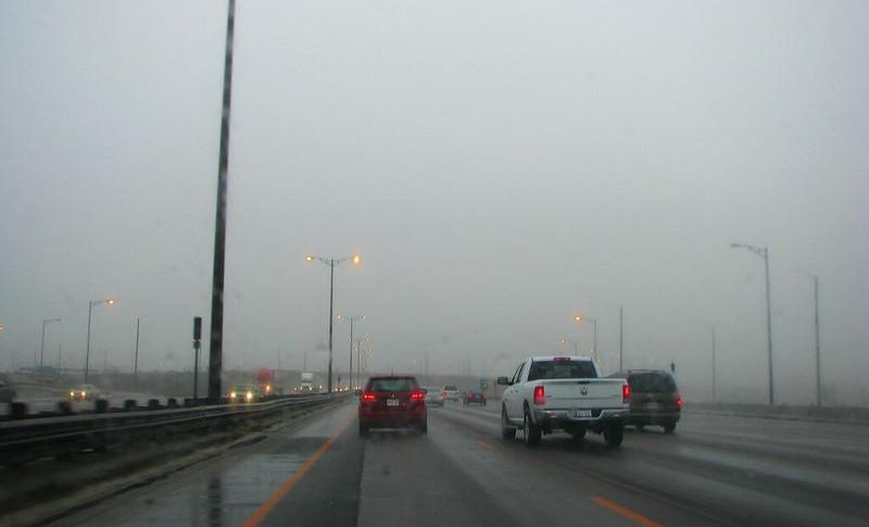 Highway 401 during a rain storm
