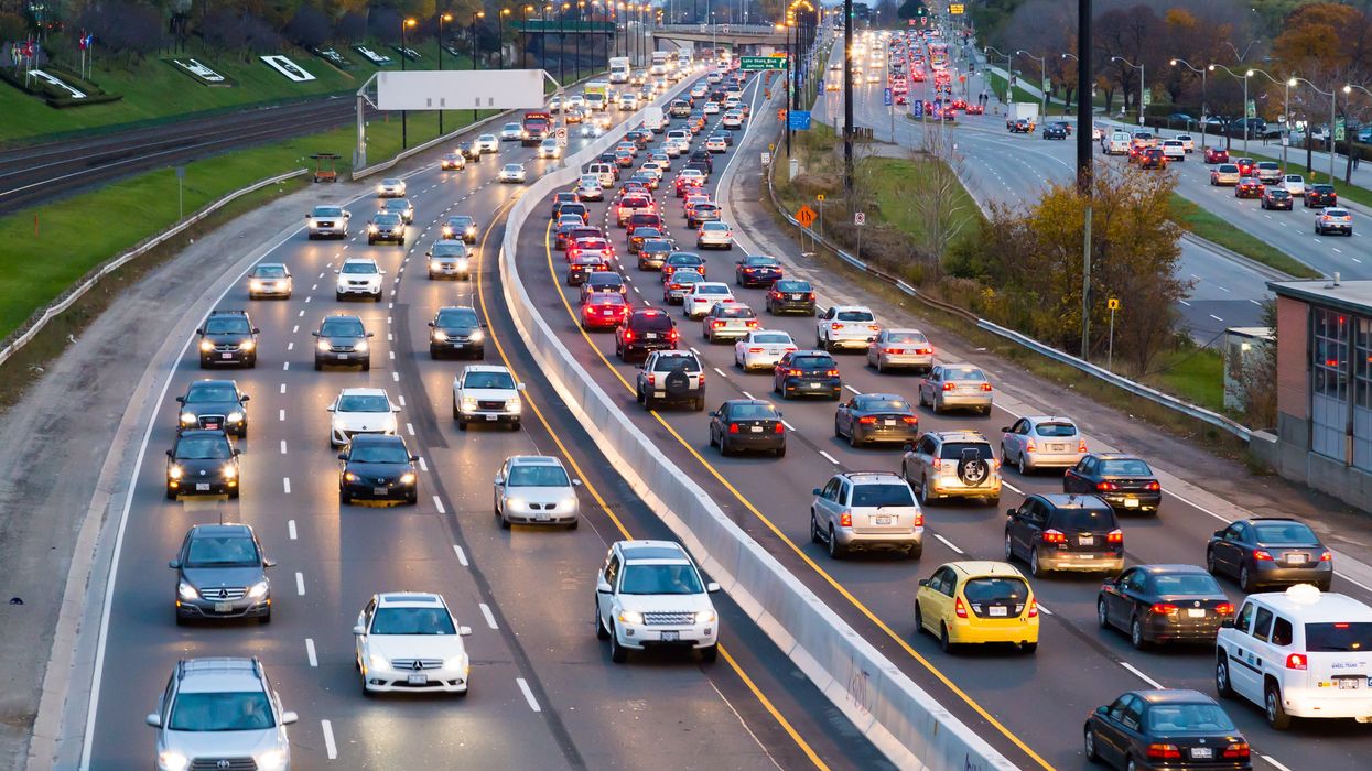 Highway full of traffic.