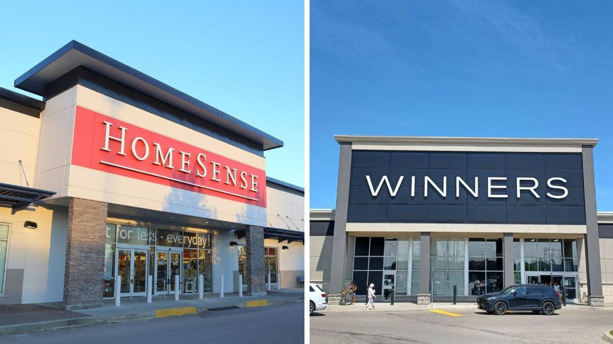 HomeSense location in B.C. Right: Winners store in Ontario.