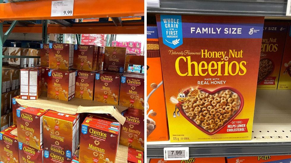 honey nut cheerios boxes at costco and loblaws