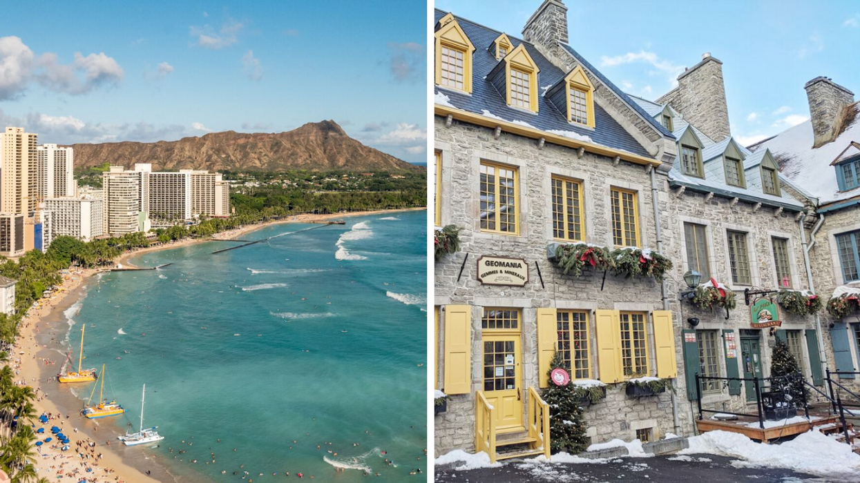 Honolulu. Droite : Québec.
