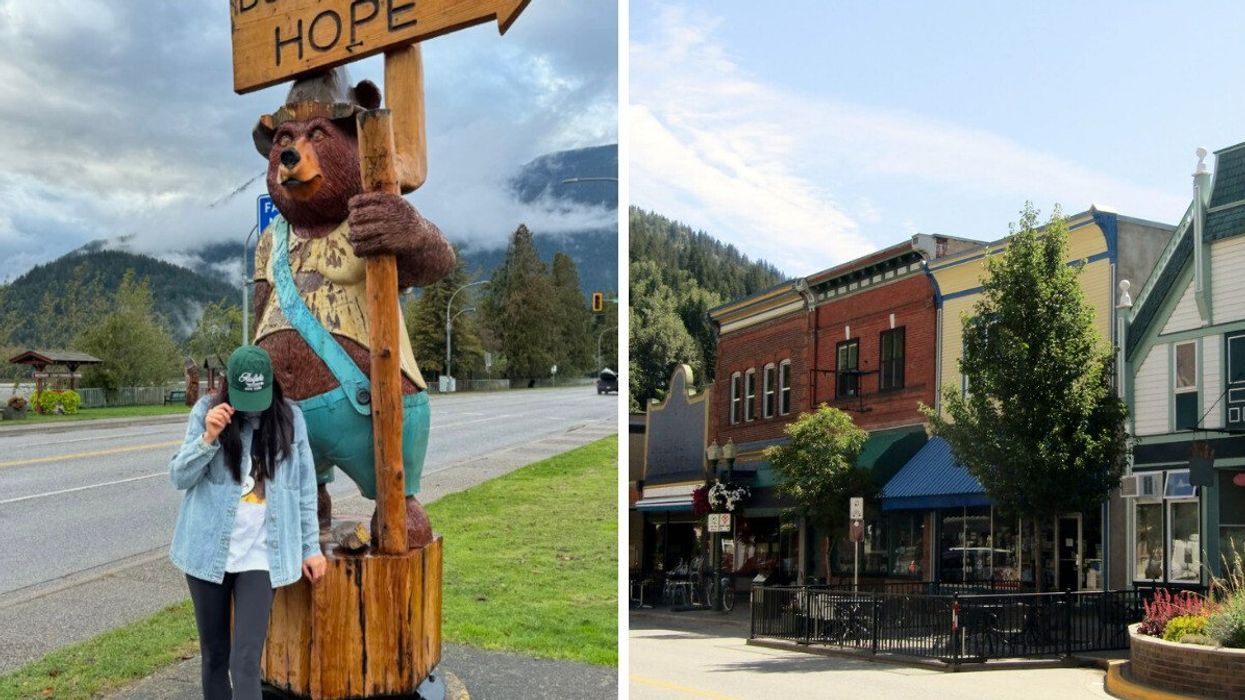 Hope, B.C. Right: Revelstoke BC.