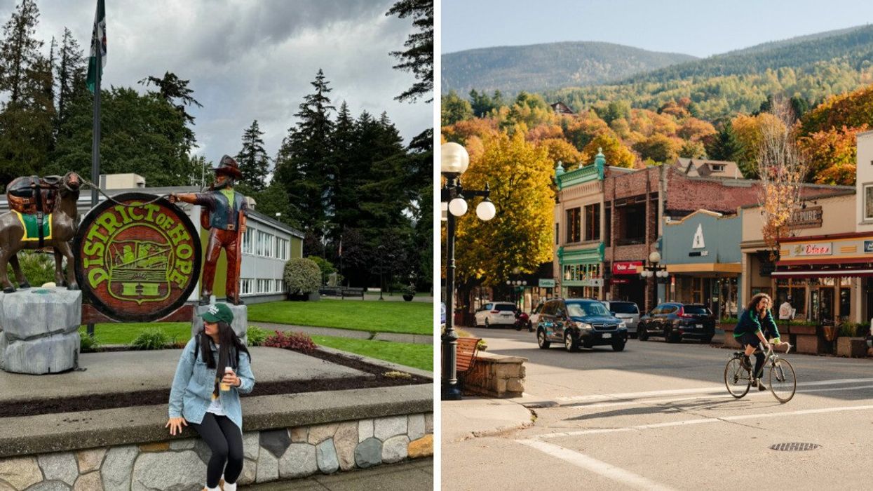 Hope, BC. Right: Nelson, BC