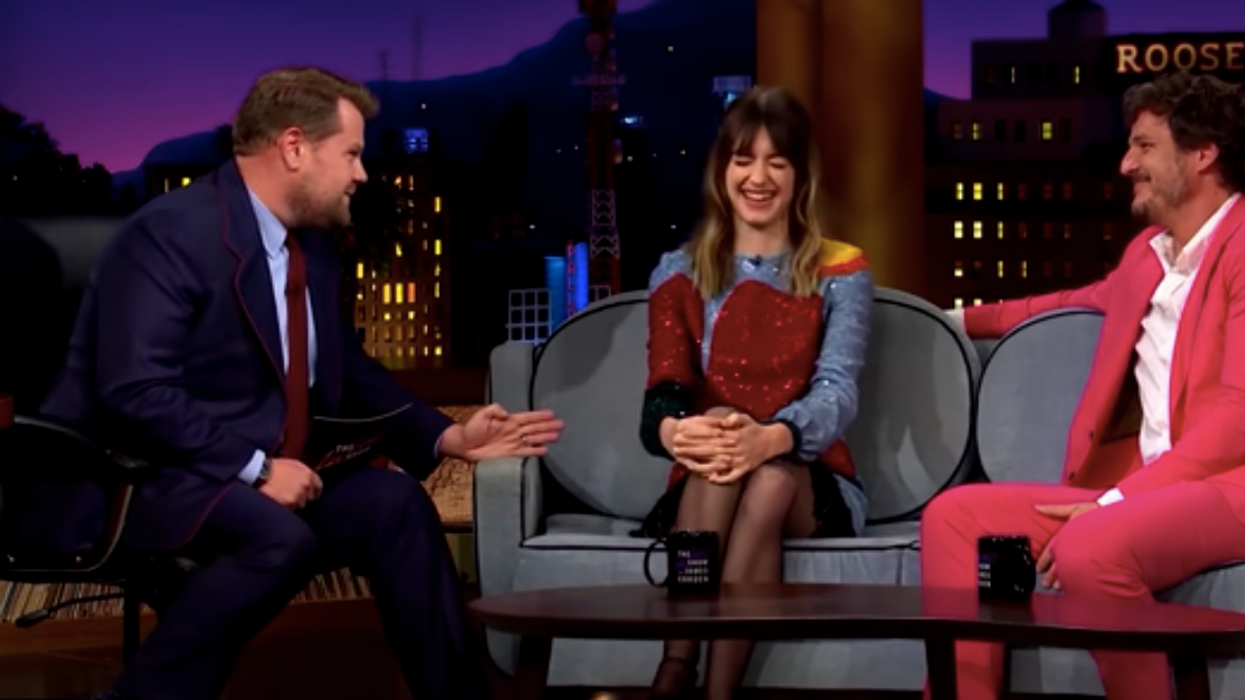 Host James Corden talks to actors Daisy Edgar-Jones and Pedro Pascal.