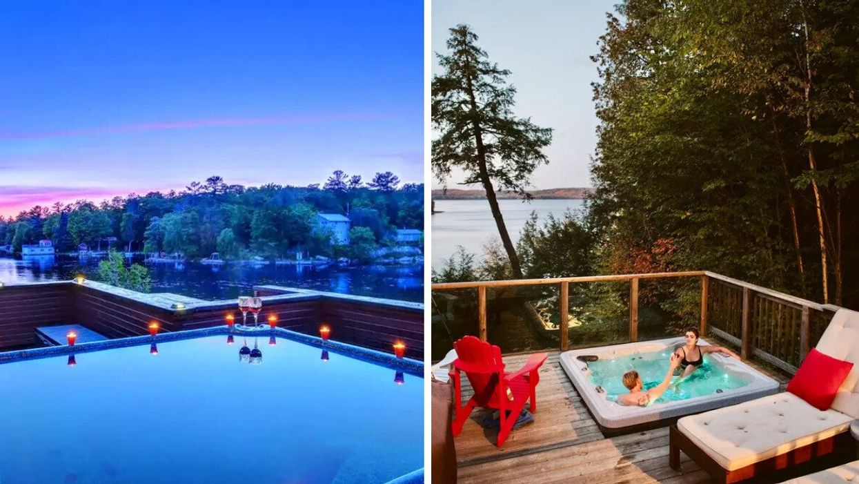 Hot tub in Buckhorn. Right: Hot tub in Dysart and others.