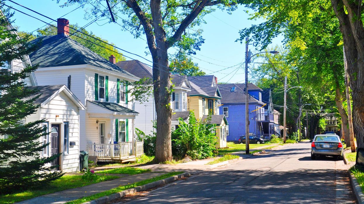 Houses along a street in Cape Breton.