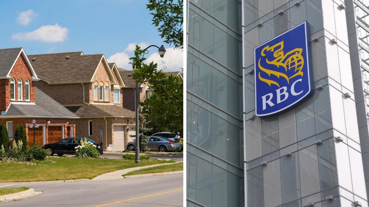 Houses in Ottawa. Right: An RBC building.