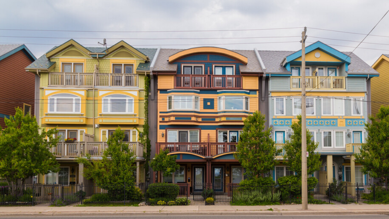 Houses in The Beaches neighbourhood area in Toronto.