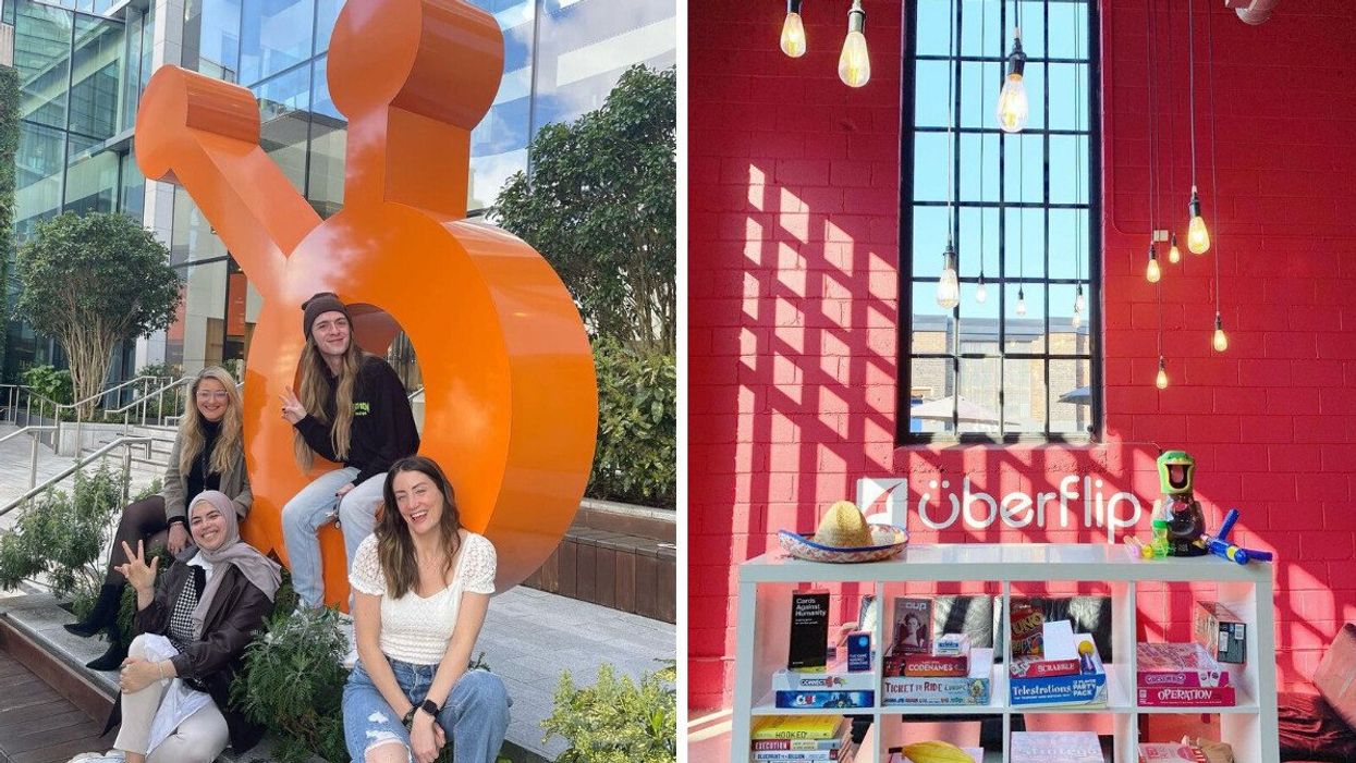 hubspot employees. right: uberflip office