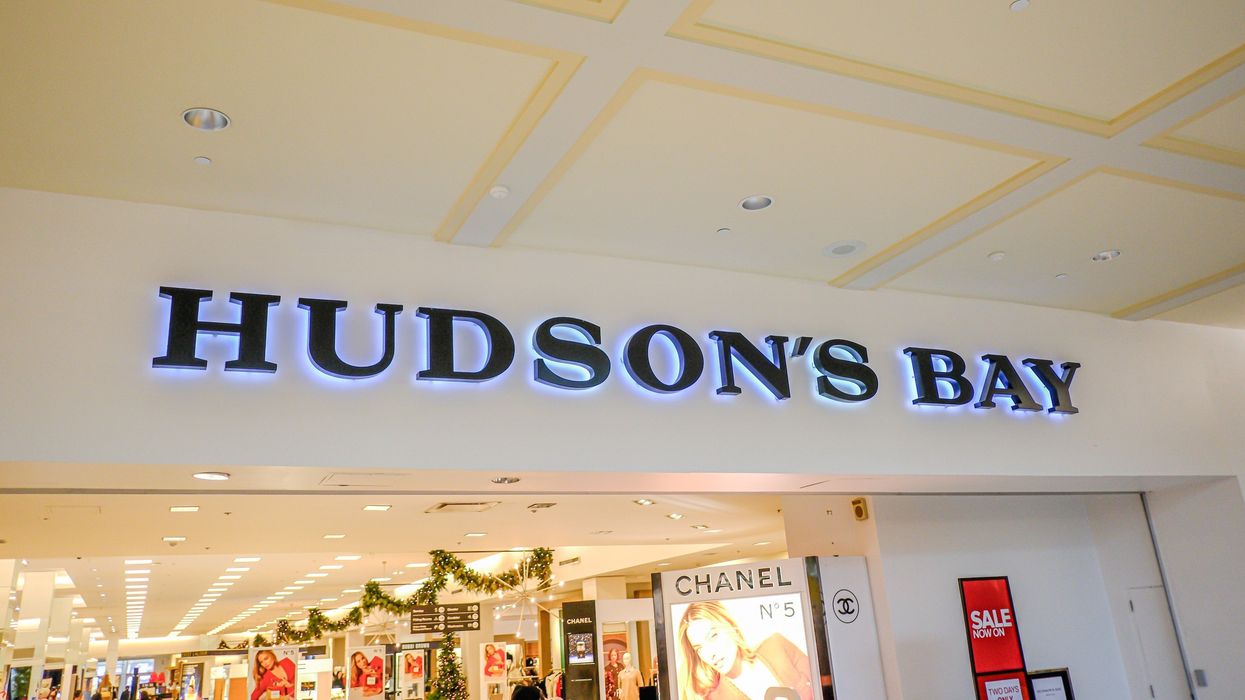 hudson's bay store sign at a mall in canada