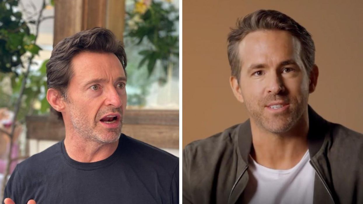 Hugh Jackman. Right: Ryan Reynolds.