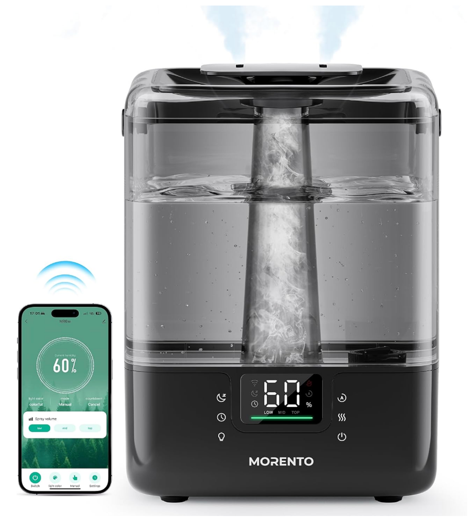 Humidificateur intelligent MORENTO \u2013 6 L avec application et contr\u00f4le vocal