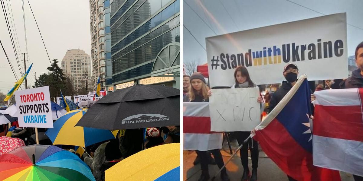 Toronto Ukraine Rally Hundreds Gathered In The Rain For The 'Stand With Ukraine' Rally In ...