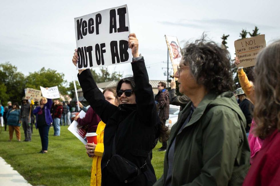 Hundreds protest Meta's data centre in Alberta