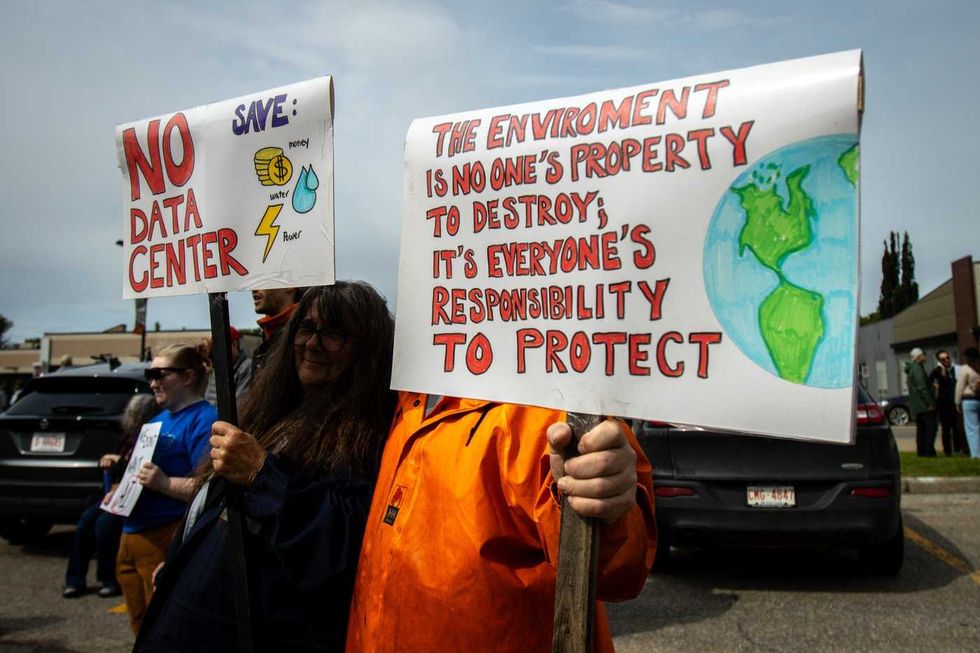 Hundreds protest Meta's data centre in Alberta