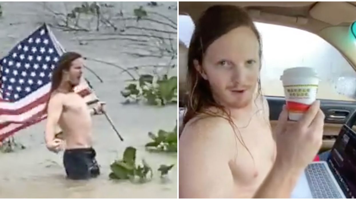 Hurricane Laura Florida Man Lane Pittman Seen Headbanging In Storm