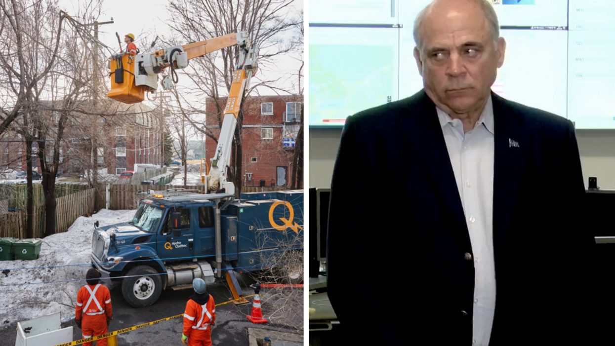Hydro-Québec. Droite : Pierre Fitzgibbon, le ministre de l’Économie, de l’Innovation et de l’Énergie.