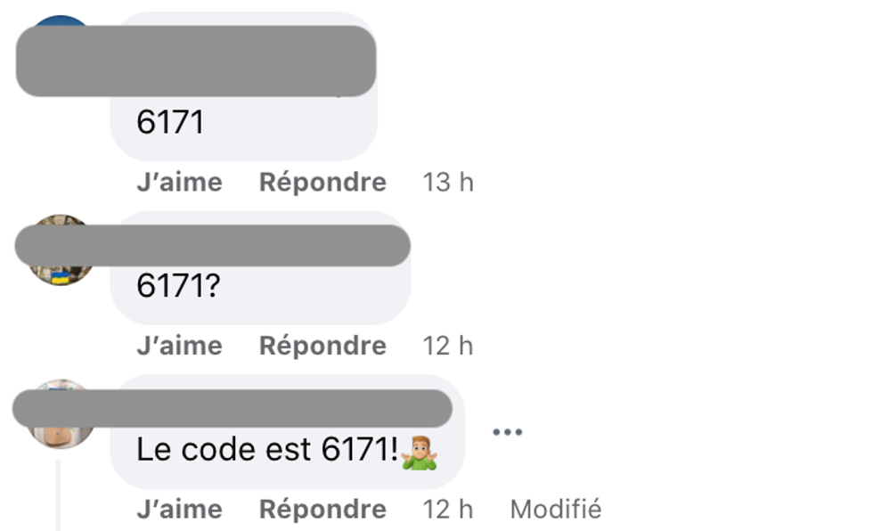 Hypoth\u00e8ses sur le code de la porte secr\u00e8te.