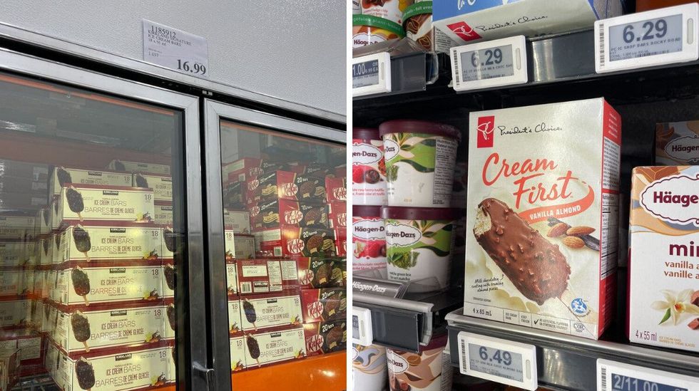 ice cream bars at costco and loblaws