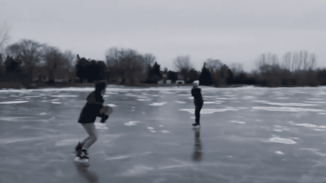 Ice Frisbee In Ontario Was Caught On Film & It's So Canadian (VIDEO)