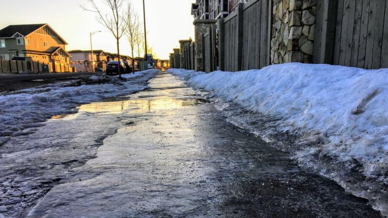 Icy streets in Alberta.