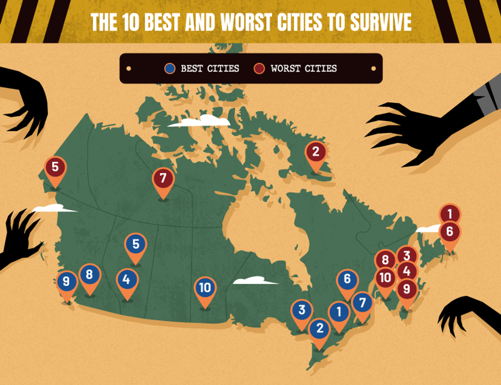 If A Zombie Apocalypse Came To Canada These Provinces Would Apparently Be F*cked