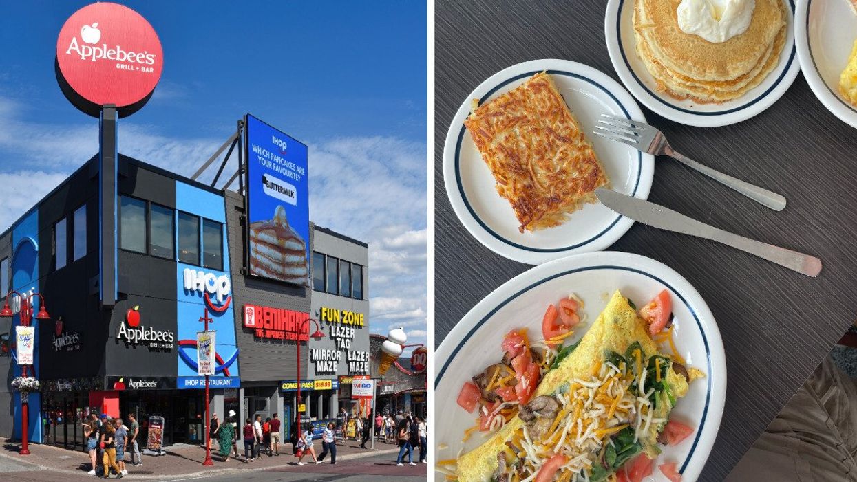 IHOP in Niagara Falls. Right: Mira's IHOP order.