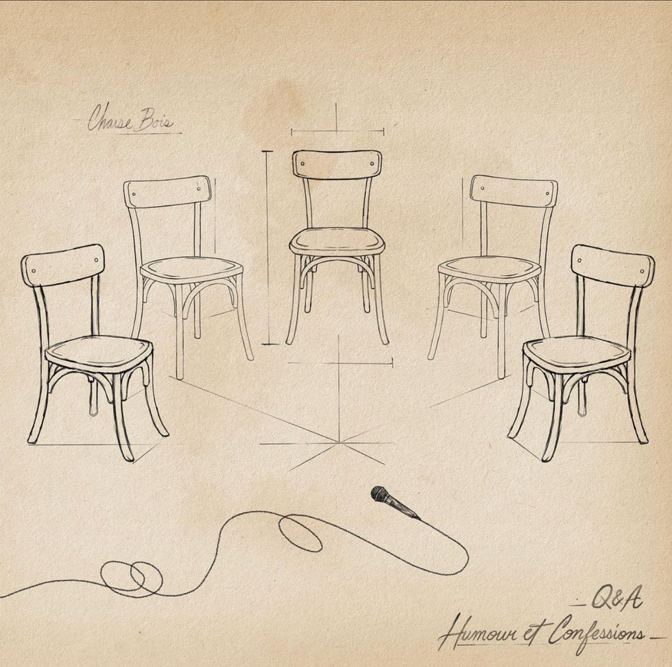 Illustration promotionnelle pour le balado de Julien Lacroix.