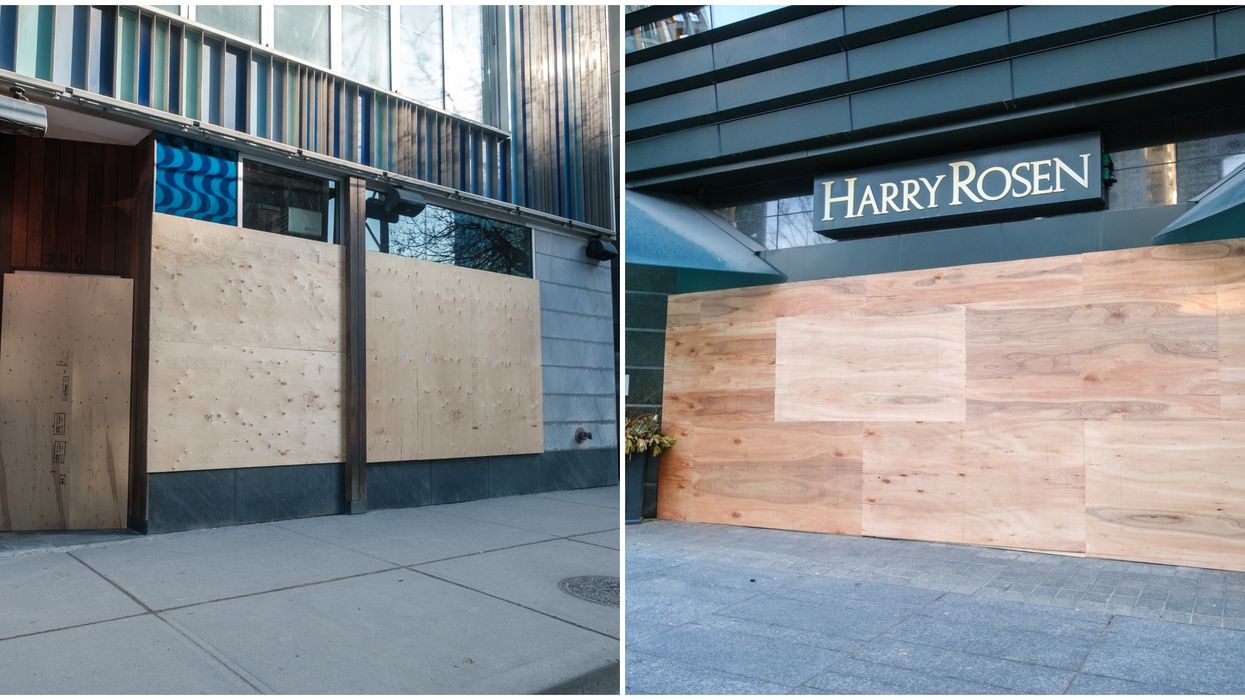 Toronto Businesses Are Boarding Up Their Windows In The Downtown Core (PHOTOS)