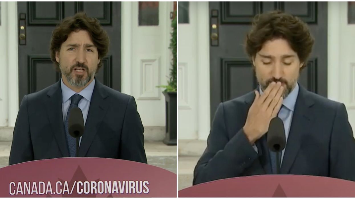 Justin Trudeau a le hoquet en plein point de presse et Twitter s'enflamme