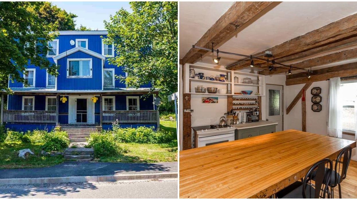 This Bright Blue Nova Scotia Mini-Mansion Is Huge & Has Waterfront Views For $249K (VIDEO)