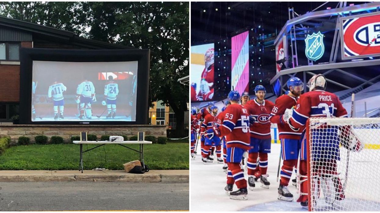 Des Montréalais se font un « set up » de rêve pour regarder le match du Canadien