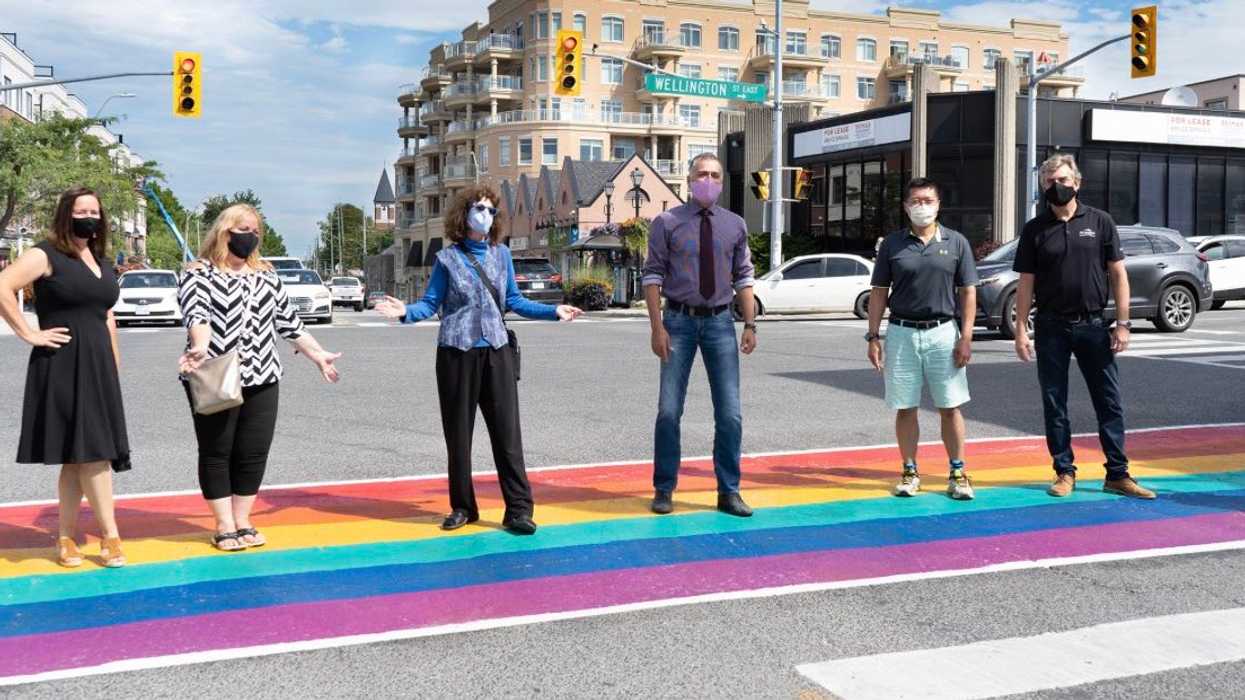 Man Caught Spray Painting A GTA Rainbow Crosswalk 1 Day After It Was Found With Skid Marks
