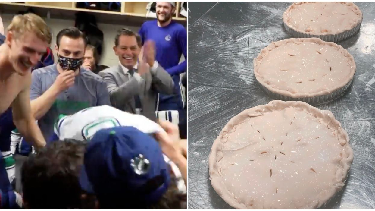 The Canucks Celebrated Yesterday's Big Win By Baking Pies & It's Just Too Wholesome