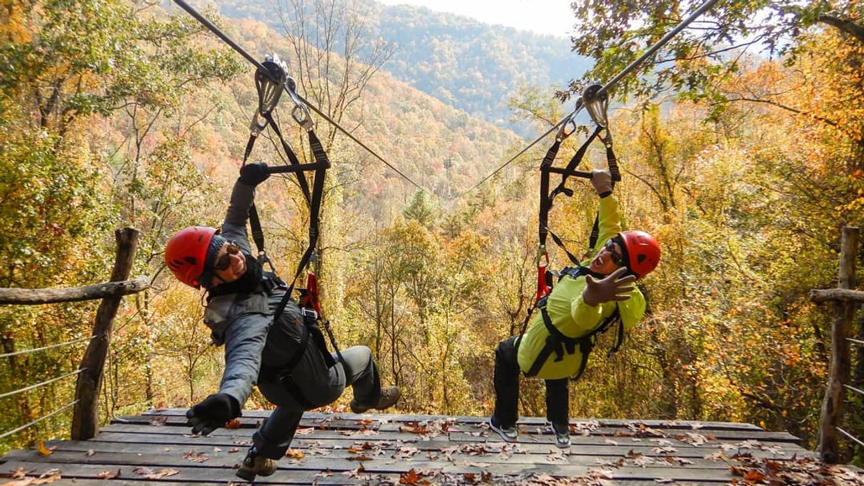 You Can Ride This North Carolina Mountain Zip Line For Hours & Get All The Autumn Views