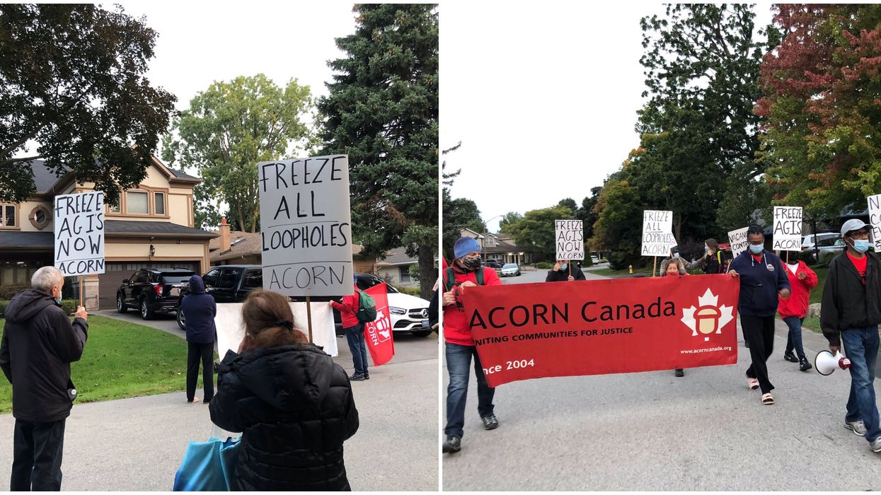Protestors Stormed Doug Ford's House At The Crack Of Dawn To Demand Rent Relief (VIDEOS)