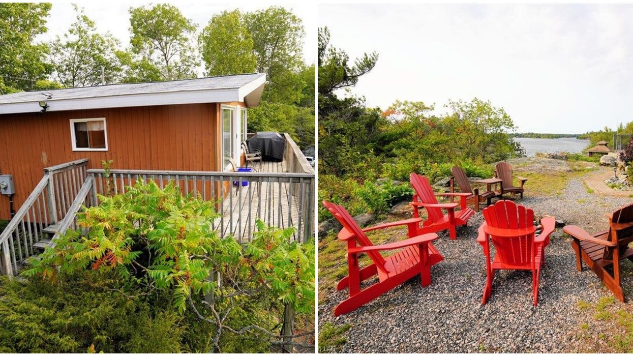 This $300K Ontario Cottage For Sale Has A Fire Pit, Hot Tub & Private Beach For You To Use