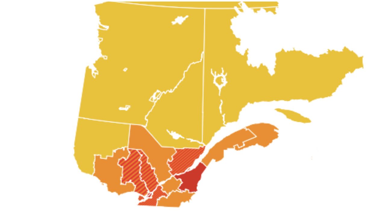 Voici dans quelle zone se trouve chaque région du Québec