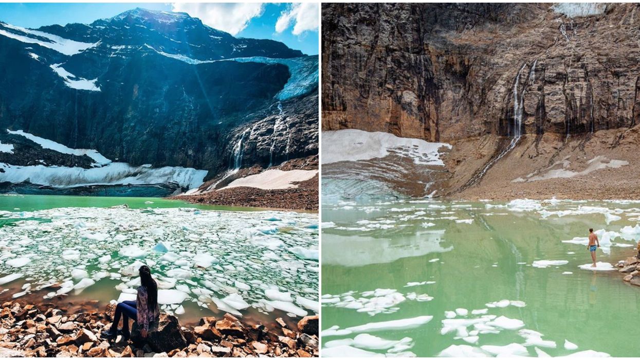 Alberta's Secret Electric-Green Lake Is So Bright It Looks Like It’s Glowing