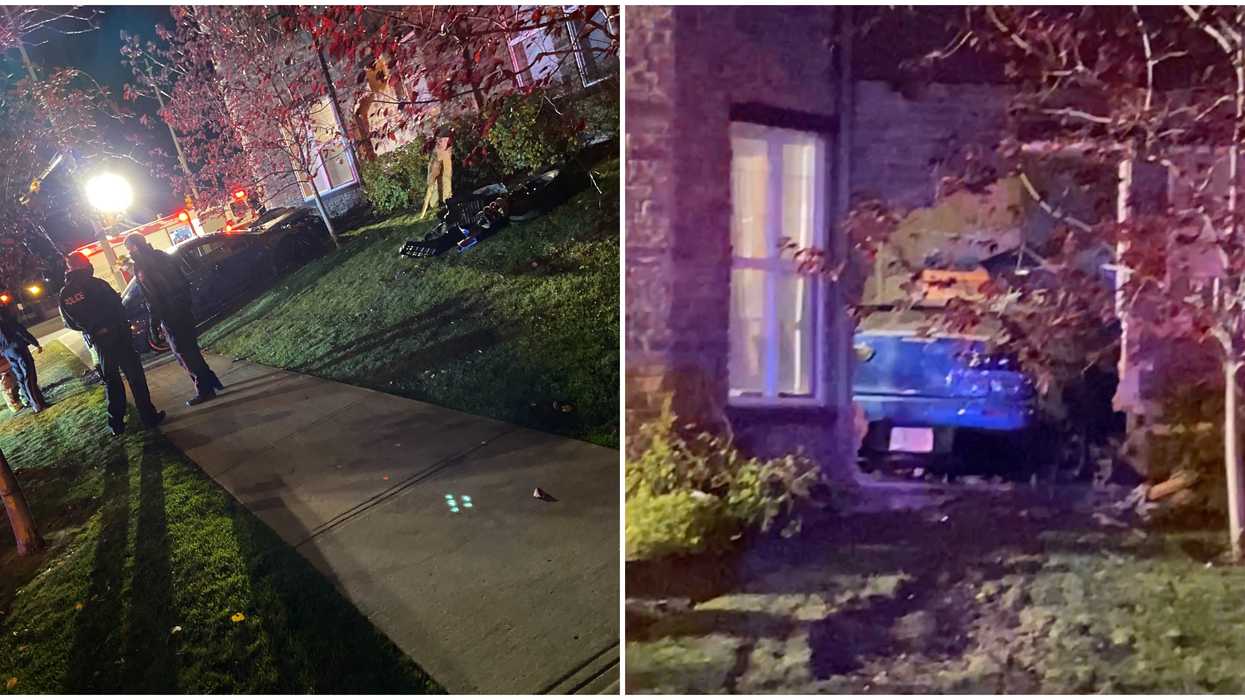 A Car Took Flight & Crashed Right Into A Calgary Apartment Building (VIDEO)