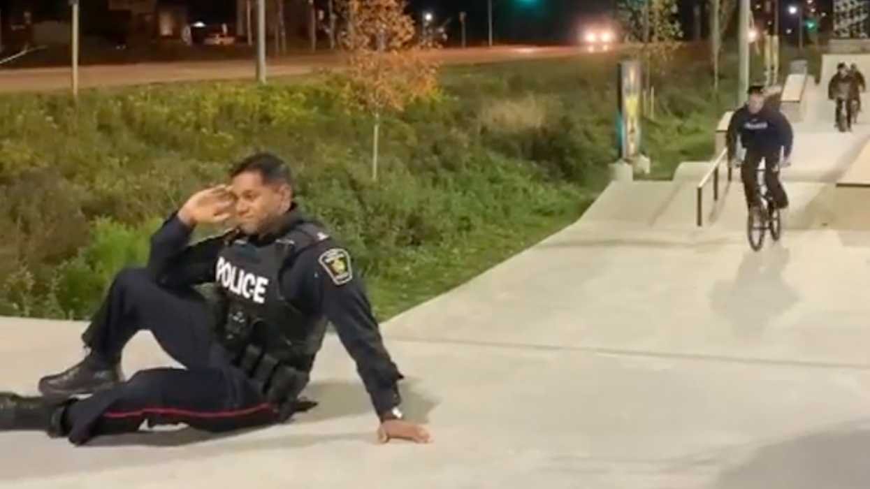 This Video Of Bikers Jumping Over A GTA Police Officer Is Just Pure Wow (VIDEO)
