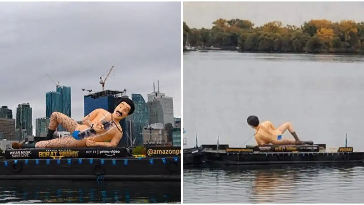 A Giant Borat Is Floating Around Toronto Right Now & It's Very Nice
