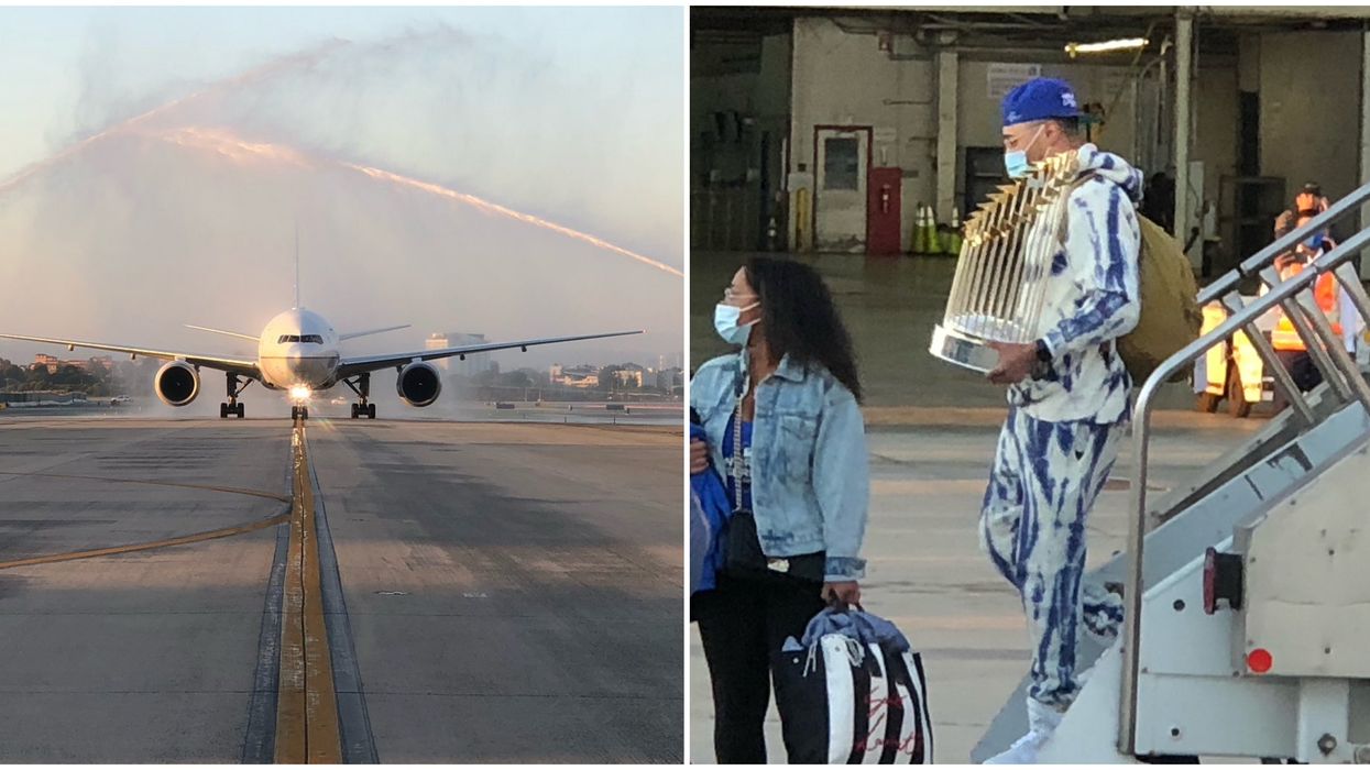 The Dodgers Have Landed At LAX And Hopefully They Didn't Bring COVID With Them