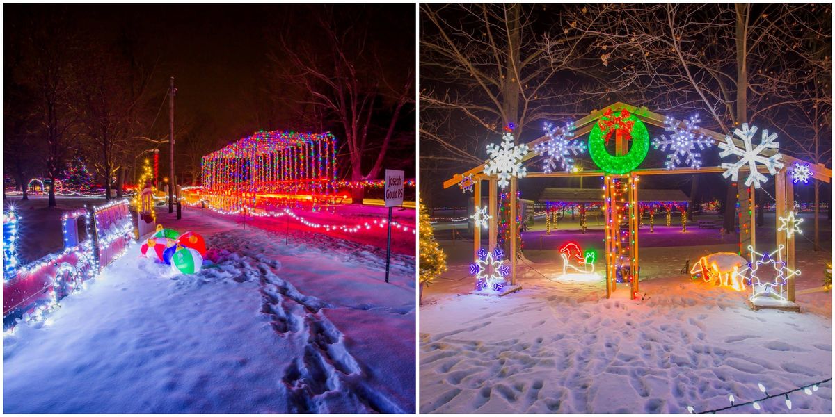 Ontario Light Show Let S You Explore The North Pole With A Twinkling Drive Thru Tunnel Narcity Christmas Festival Of Lights Vaughan 2021